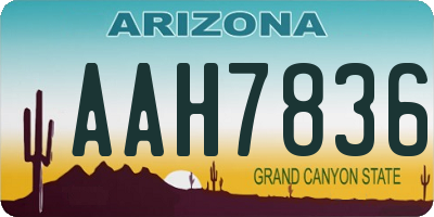 AZ license plate AAH7836