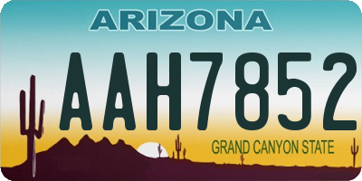 AZ license plate AAH7852
