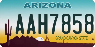 AZ license plate AAH7858