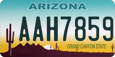 AZ license plate AAH7859