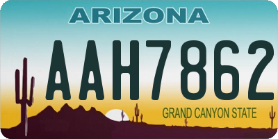 AZ license plate AAH7862