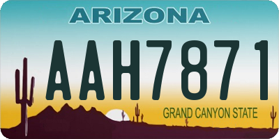 AZ license plate AAH7871