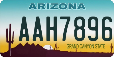 AZ license plate AAH7896
