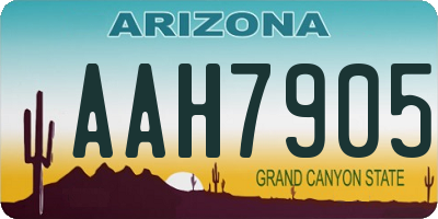 AZ license plate AAH7905
