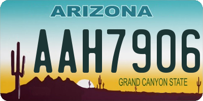 AZ license plate AAH7906