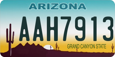 AZ license plate AAH7913
