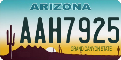 AZ license plate AAH7925