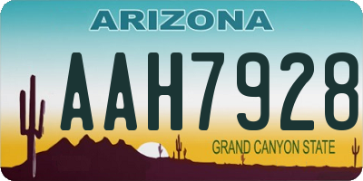 AZ license plate AAH7928