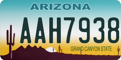 AZ license plate AAH7938