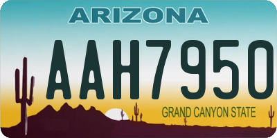 AZ license plate AAH7950