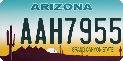 AZ license plate AAH7955