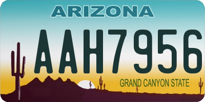 AZ license plate AAH7956