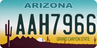 AZ license plate AAH7966
