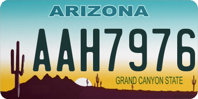 AZ license plate AAH7976