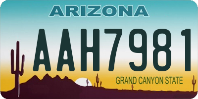 AZ license plate AAH7981