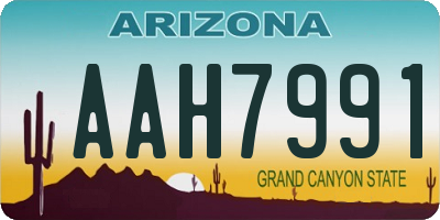AZ license plate AAH7991