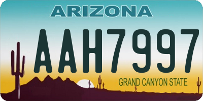 AZ license plate AAH7997