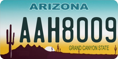 AZ license plate AAH8009