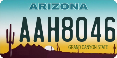 AZ license plate AAH8046