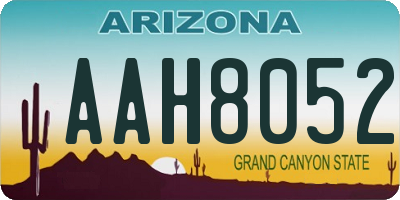 AZ license plate AAH8052