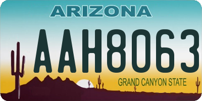 AZ license plate AAH8063