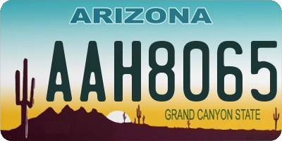 AZ license plate AAH8065