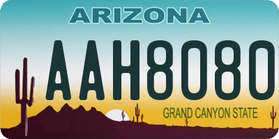 AZ license plate AAH8080