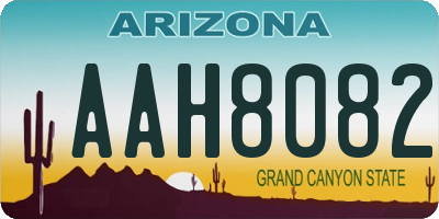 AZ license plate AAH8082