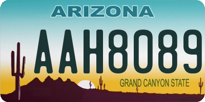 AZ license plate AAH8089
