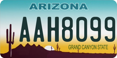 AZ license plate AAH8099