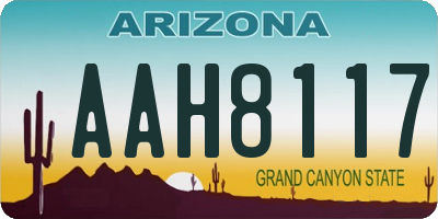 AZ license plate AAH8117