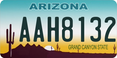 AZ license plate AAH8132