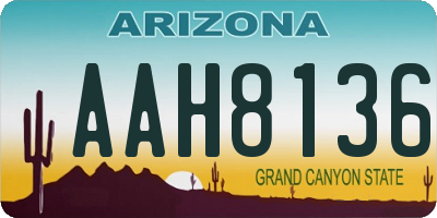 AZ license plate AAH8136