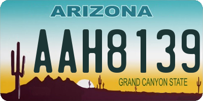 AZ license plate AAH8139