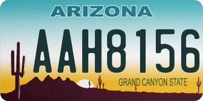 AZ license plate AAH8156