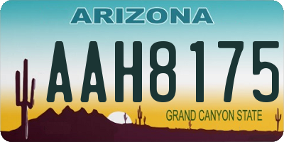 AZ license plate AAH8175
