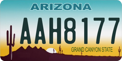 AZ license plate AAH8177