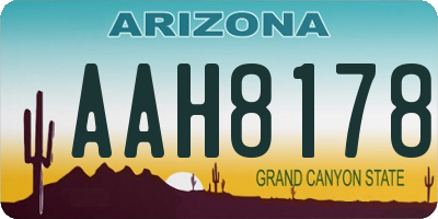AZ license plate AAH8178