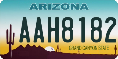AZ license plate AAH8182