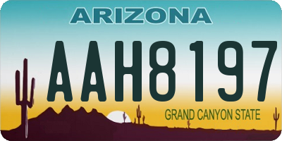 AZ license plate AAH8197