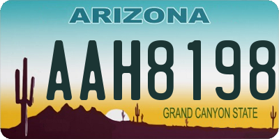 AZ license plate AAH8198