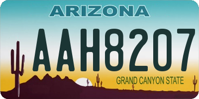 AZ license plate AAH8207