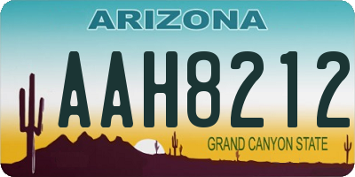 AZ license plate AAH8212