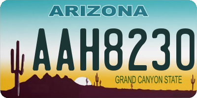 AZ license plate AAH8230