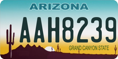 AZ license plate AAH8239