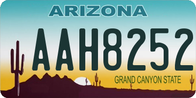 AZ license plate AAH8252