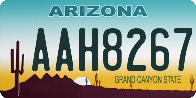 AZ license plate AAH8267