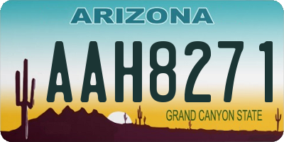AZ license plate AAH8271