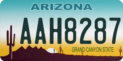 AZ license plate AAH8287