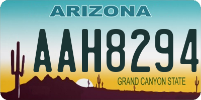 AZ license plate AAH8294